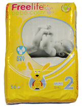 Diapers Baby Mini nr.2   3-6kg/56pcs/Freelife